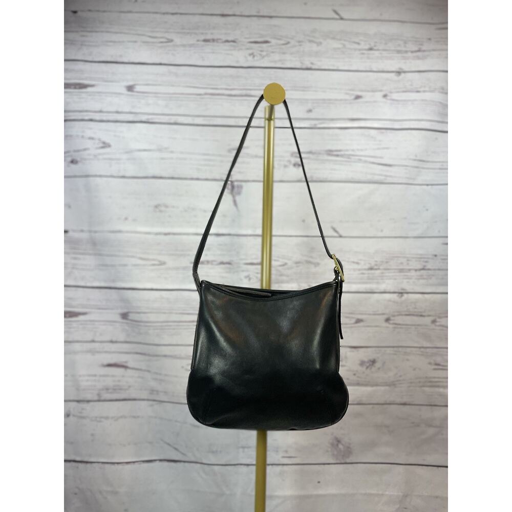 Vintage Coach 9204 Black Leather Slim Shoulder Bag Crossbody Purse - Picture 2 of 13